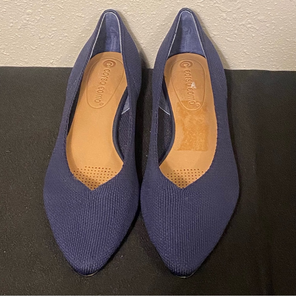 Corso Como Women's Navy Blue Slip On Ballet Flats Pointed Toe Size 6M